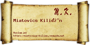 Miatovics Kilián névjegykártya